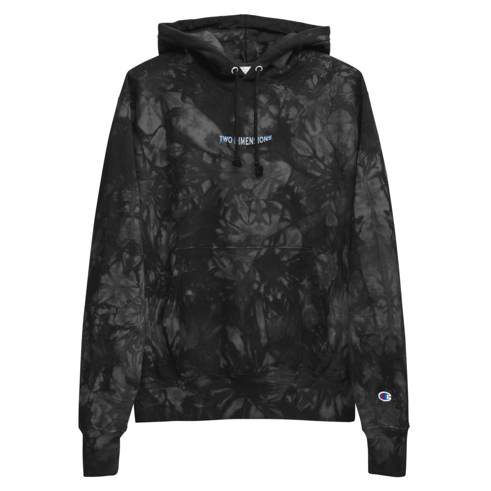 Two Dimensions X Champion Embroidered tie-dye hoodie